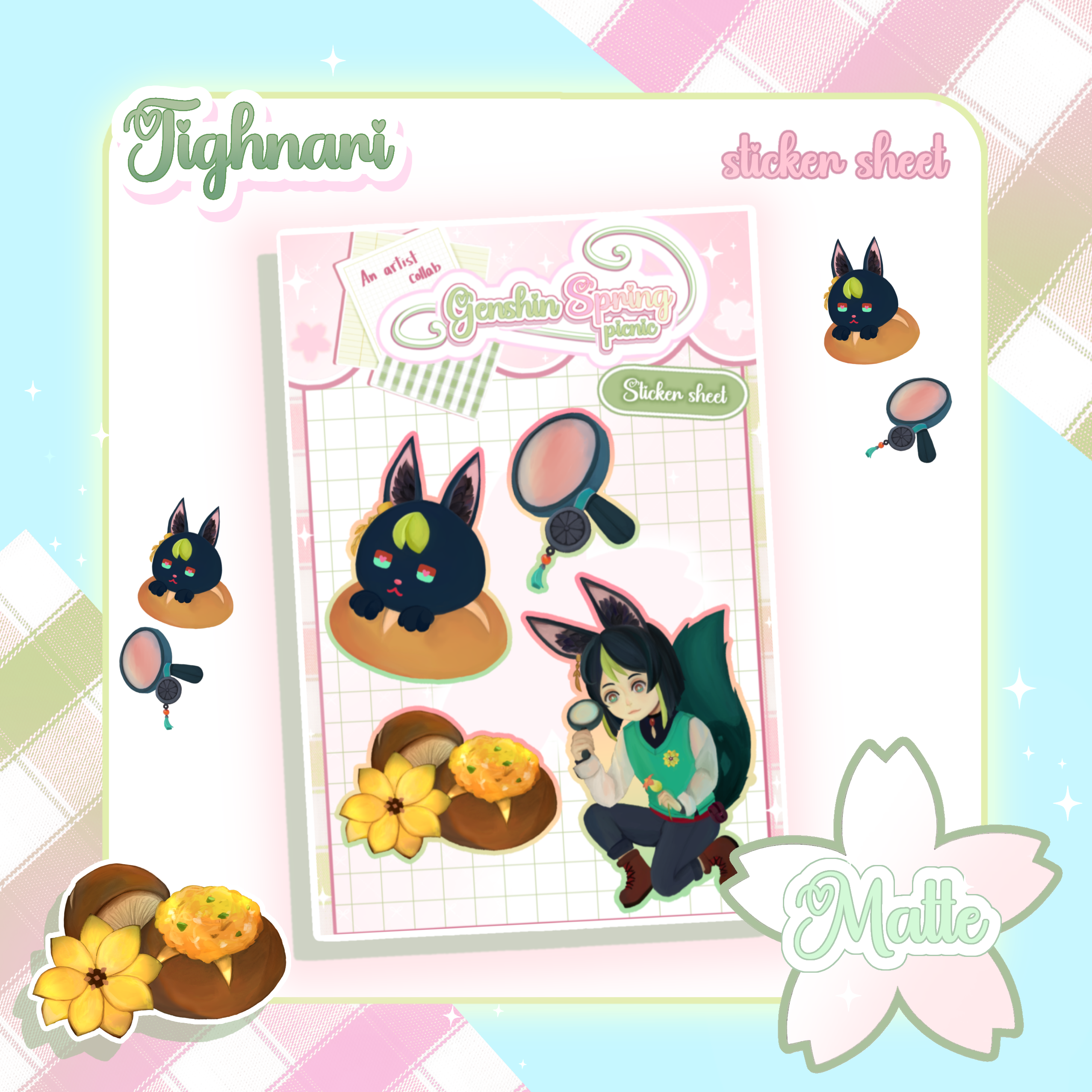 Tighnari Spring Picnic Coated Paper Stickers Sheet