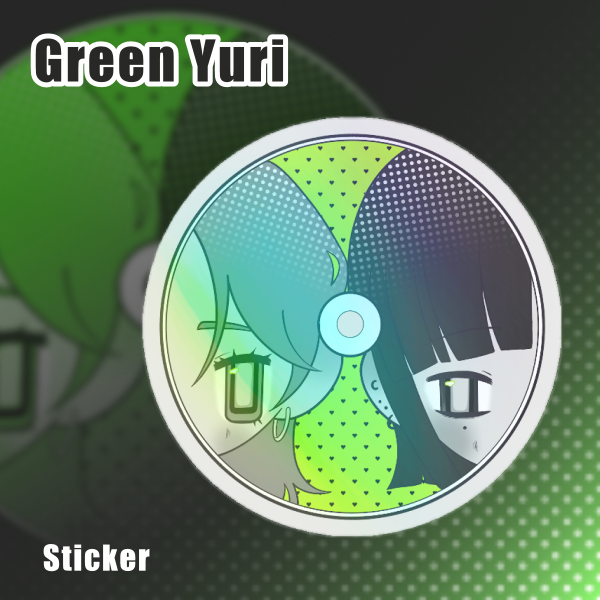Green Yuri CD Clear Vinyl Die Cut Stickers