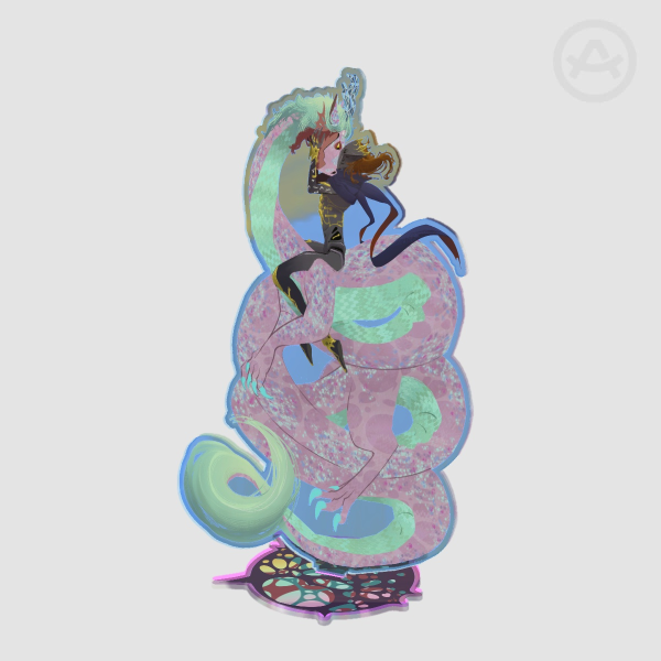 Jayvik Dragon Rider Rainbow Acrylic Standee