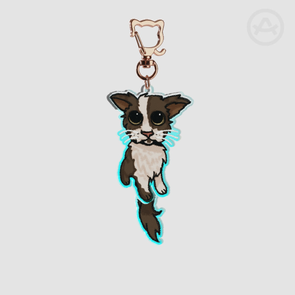 soggy cat wagging tail keychain