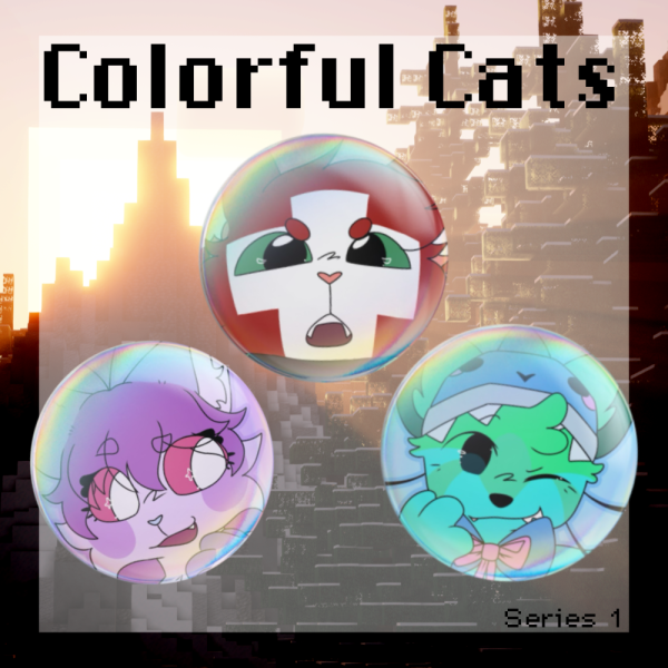 Colorful Cats Button Bundle