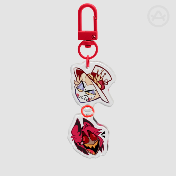 Lucifer and Alastor | linked keychain (Epoxy)