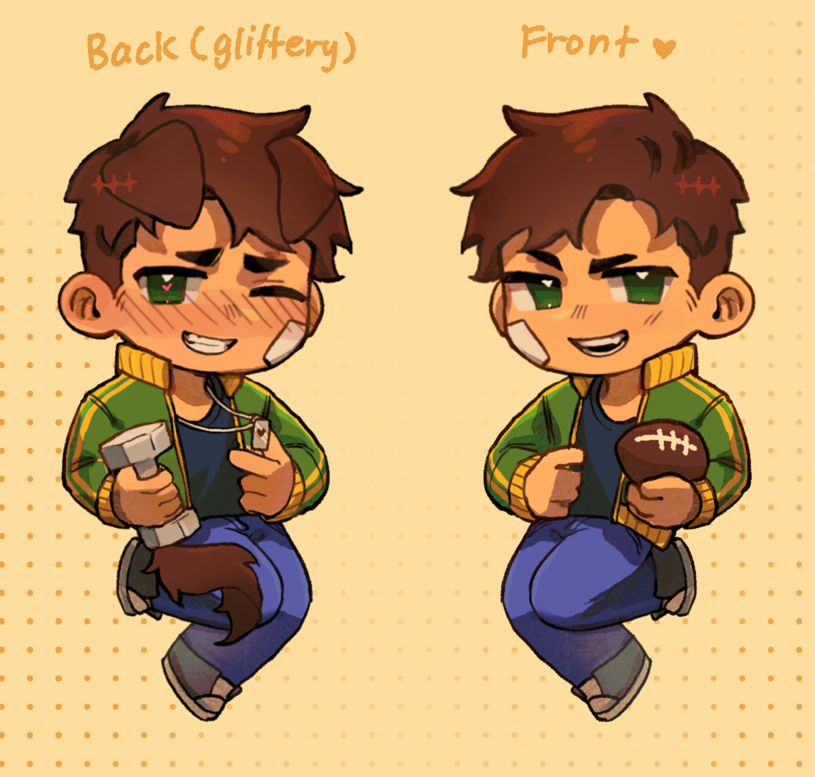 Alex stardew Glitter Acrylic Keychains