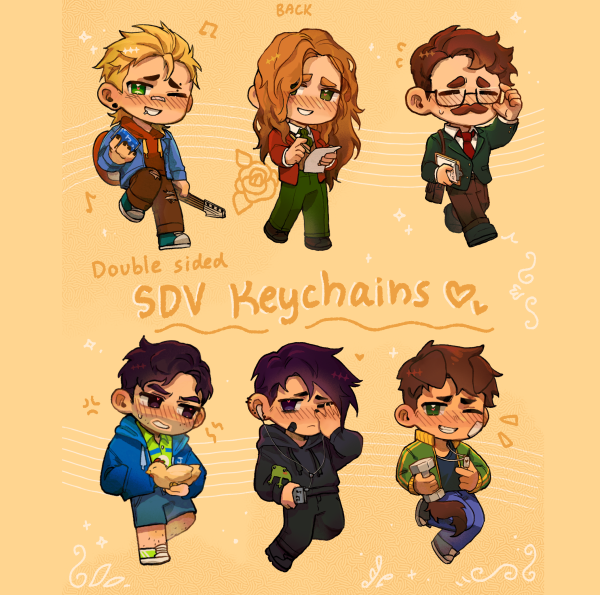 Stardew Bachelors double sided keychains 🌻