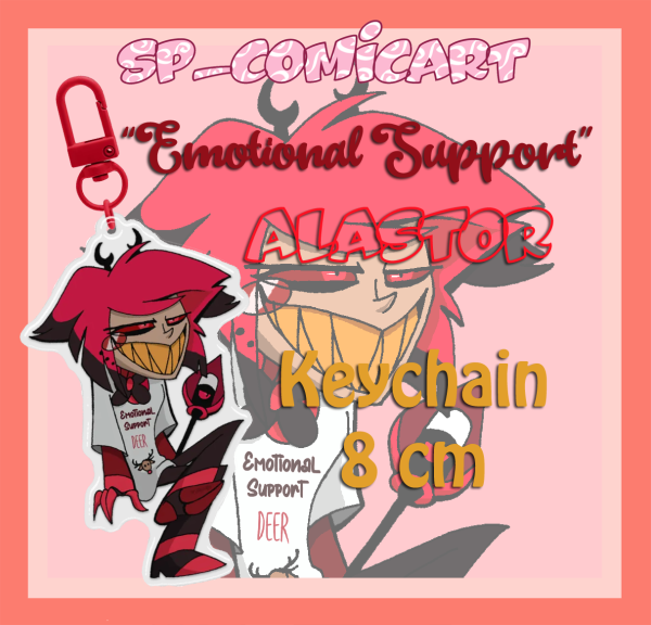 "Emotional Support Deer" Epoxy Clear Acrylic Keychains