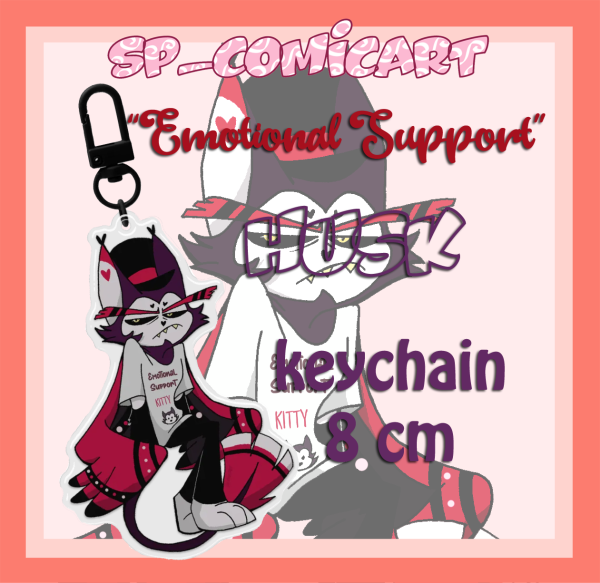 "Emotional Support Kitty" Epoxy Clear Acrylic Keychains