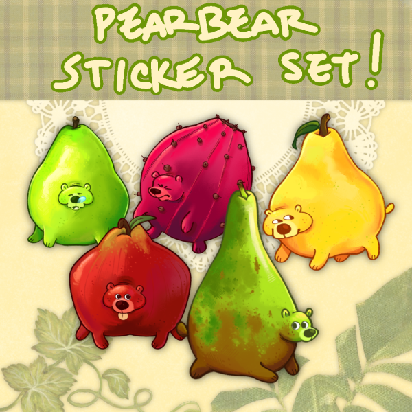 [5 for $17!] Pearbear Sticker Set!