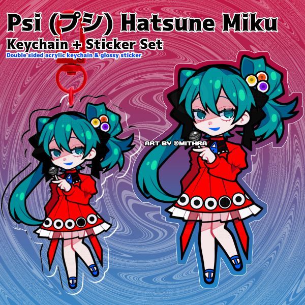 [LIMITED BUNDLE] Psi Hatsune Miku Keychain + Sticker Set