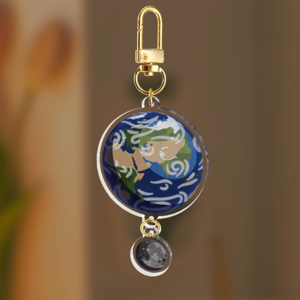 Earth & Moon Keychain