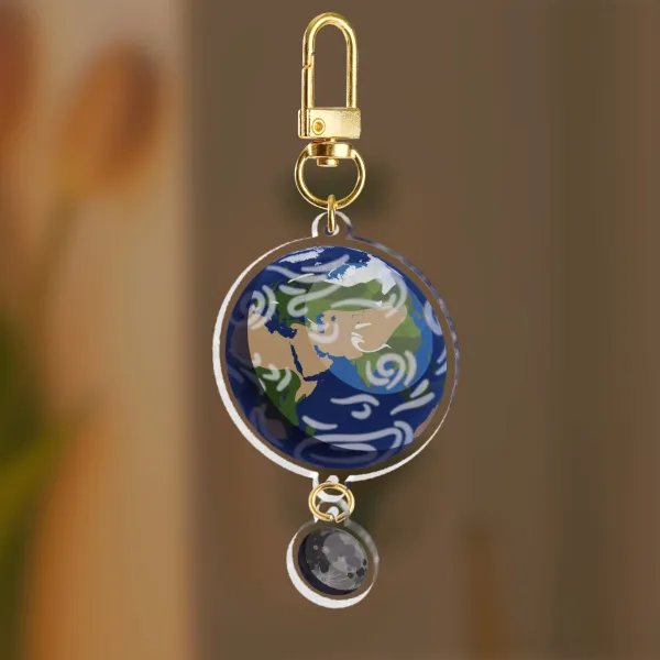 Earth & Moon Keychain