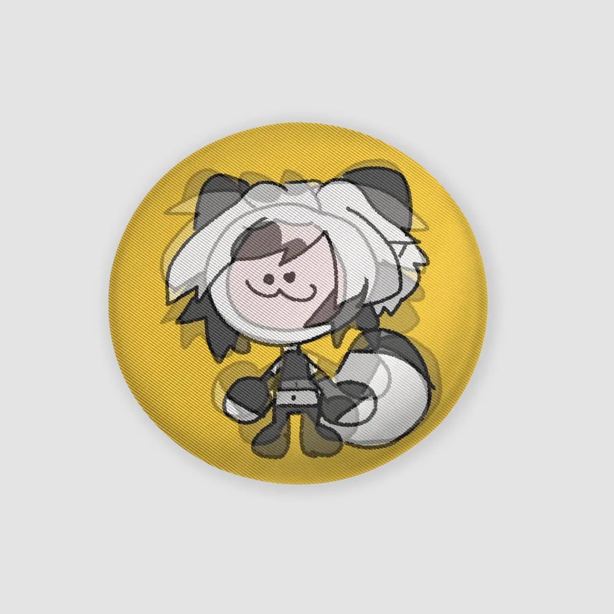 2.28" GINKO PNG DOODLE ANIMATED LENTICULAR BADGE PIN (YELLOW)