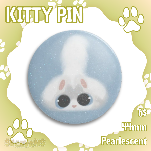 White Kitty Pin