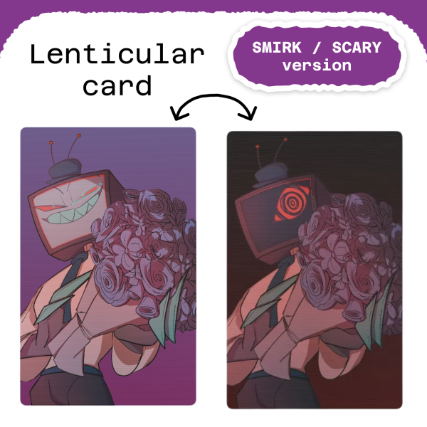 Vox Bouquet with Smirk/Scary -  Lenticular Card