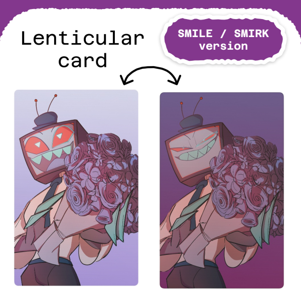 Vox Bouquet with Smile/Smirk -  Lenticular Card