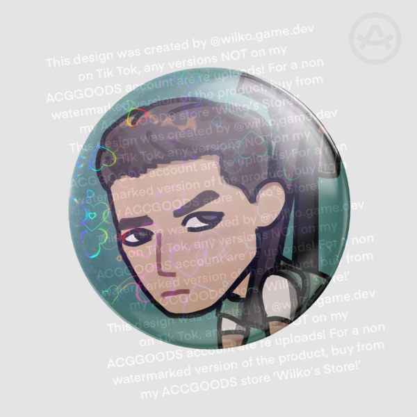Chris Redfield Resident Evil 1 Chibi Round Badge (HOLOHEART)