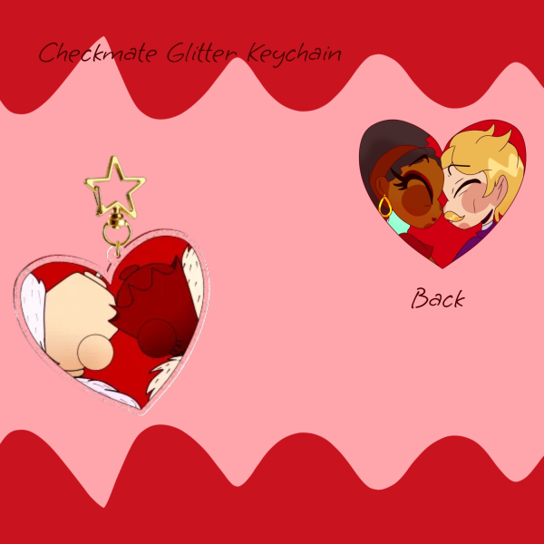 Checkmate Glitter Acrylic Keychains