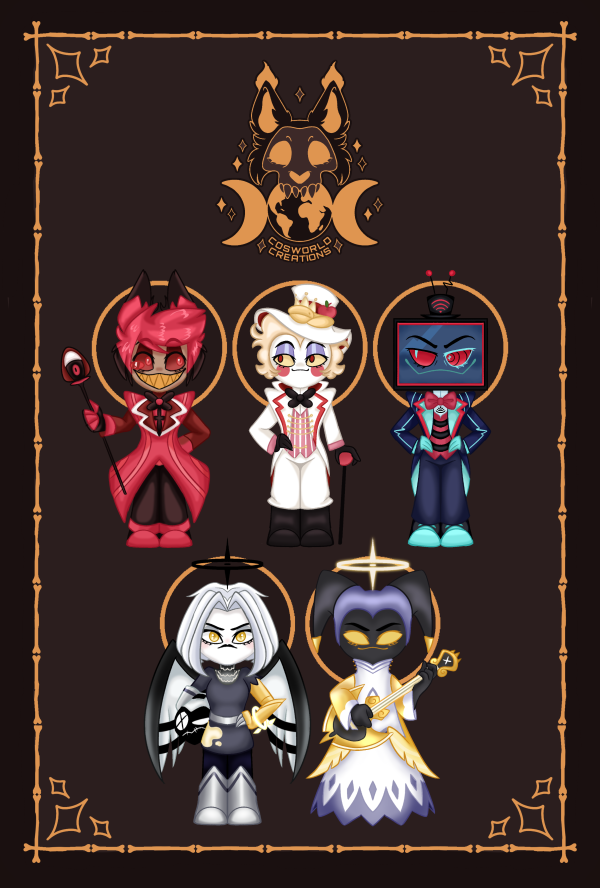 Hazbin Hotel Set of 5 Glitter Keychains