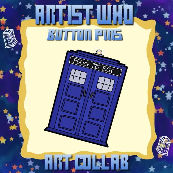 Tardis Button Pin