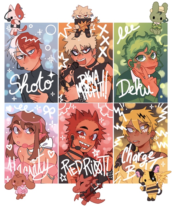 6 idol cards set Mha