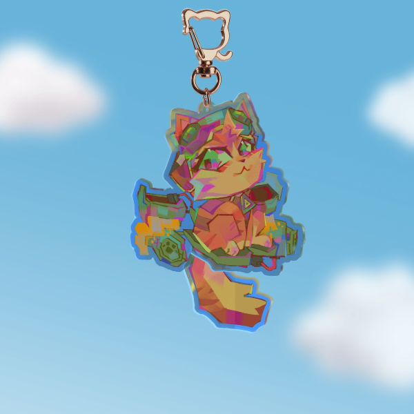 Jetpack Cat Tail-wagging Keychain