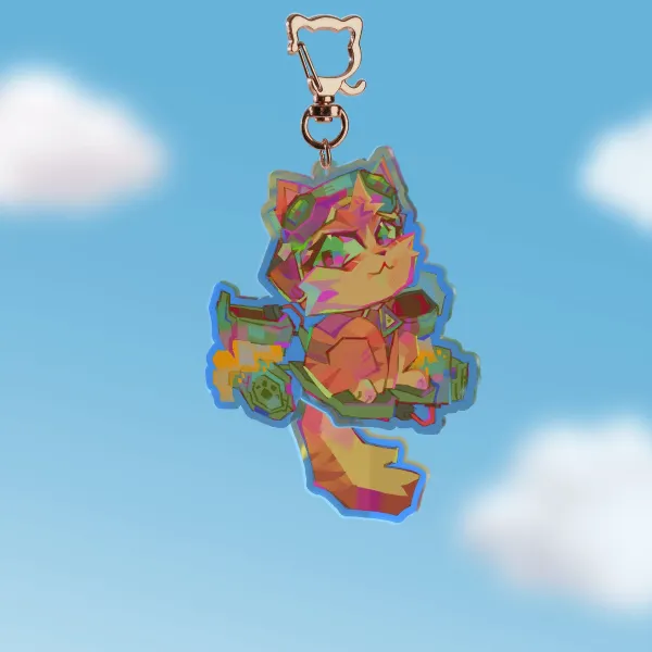 Jetpack Cat Tail-wagging Keychain