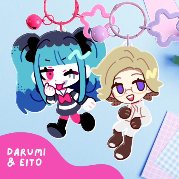 (The Hundred Line: Last Defense Academy) Eito & Darumi Keychains