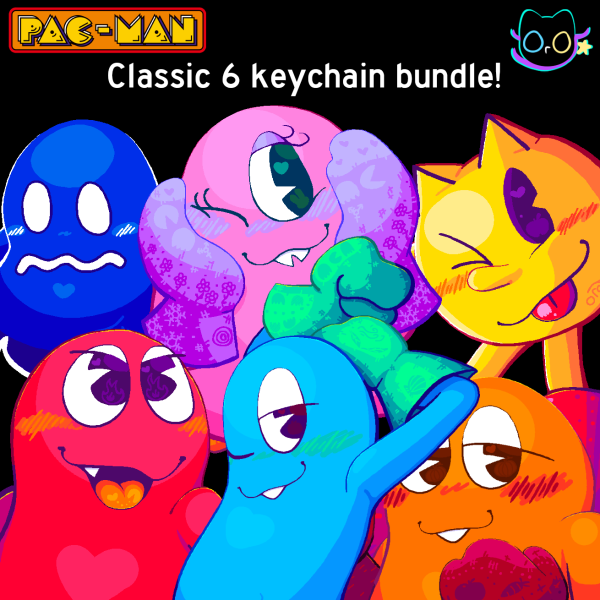 Pac-Man Classic 6 Keychain Bundle