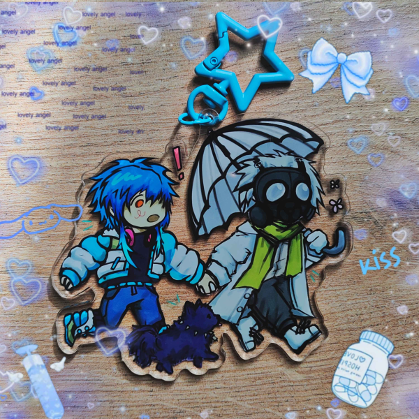 Clear and Aoba double-sided acrylic keychain Dramatical Murder