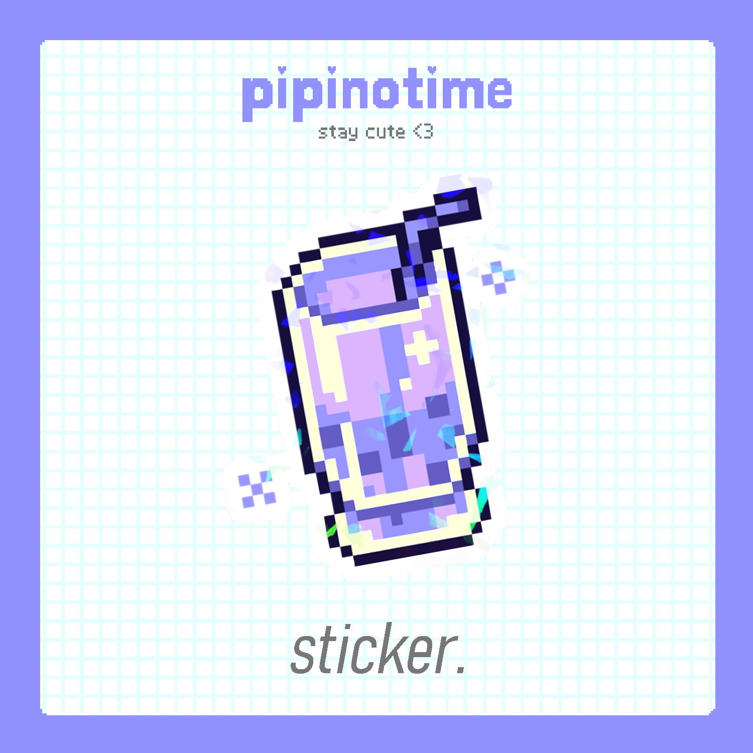 Taro Bubble Tea  - pipinotime Holographic Sticker