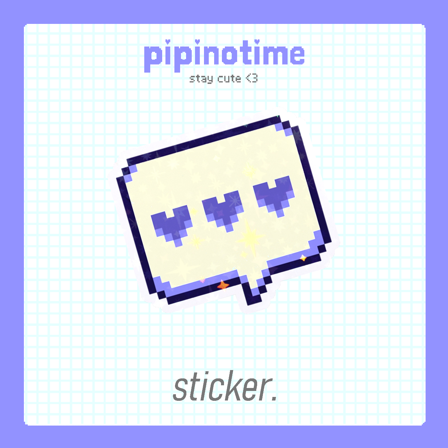 Heart Chat Bubble - pipinotime Holographic Sticker