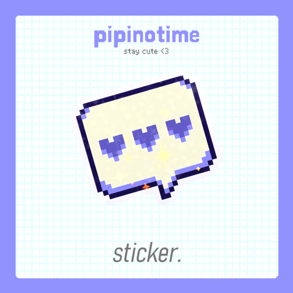 Heart Chat Bubble - pipinotime Holographic Sticker