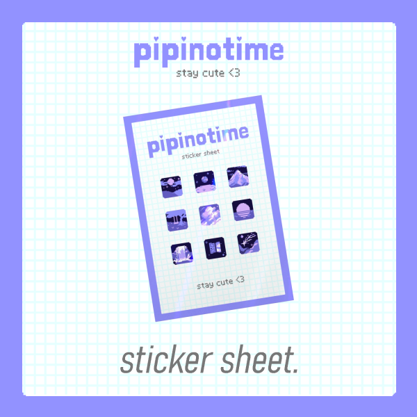 dreamy purple - pipinotime Holographic Sticker Sheet