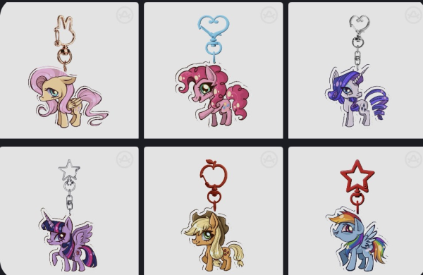My Little Pony Mane 6 Keychain set
