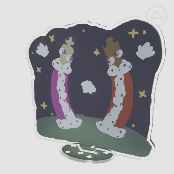 Kinger and Queenie Checkmates Double-Sided Standee