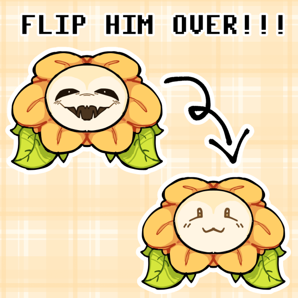 Double Sided Flowey Undertale Keychain Charm