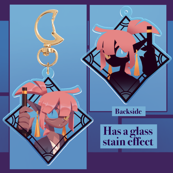 Glass stain Kaki Keychain