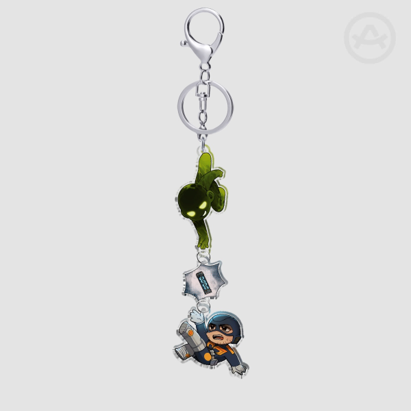 Toxbert Connection Acrylic Keychains, mecha man, robert, toxic, dispatch