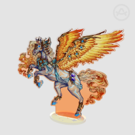 Golden Pegasus Clear Acrylic Standee