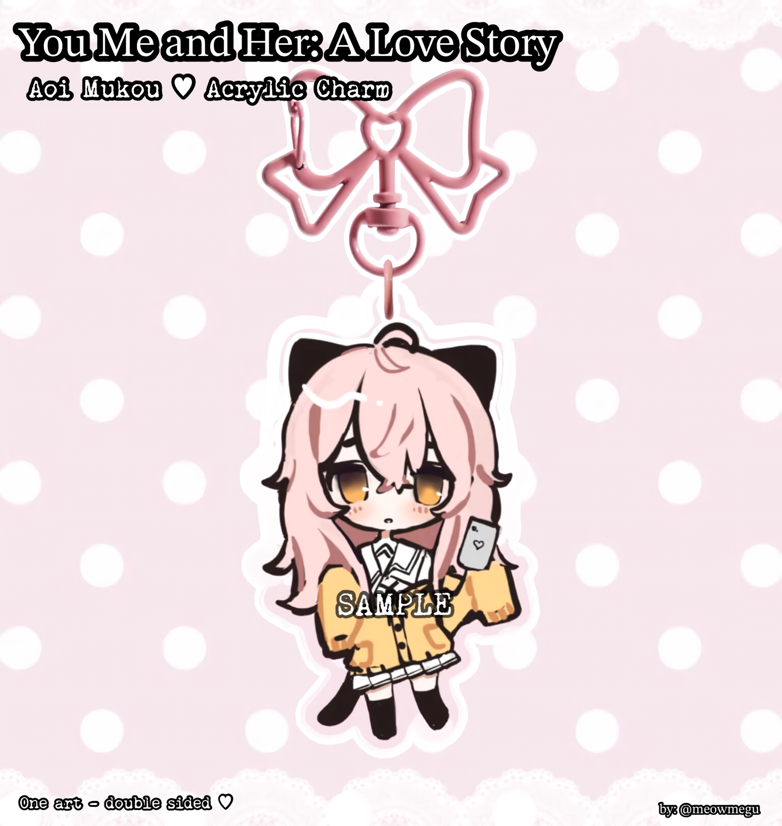♡ You and Me and Her: A Love Story -Aoi Mukou Acrylic Charm - by: meowmegu ♡