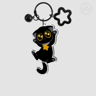 Black Kitty Tail-wagging Pendant