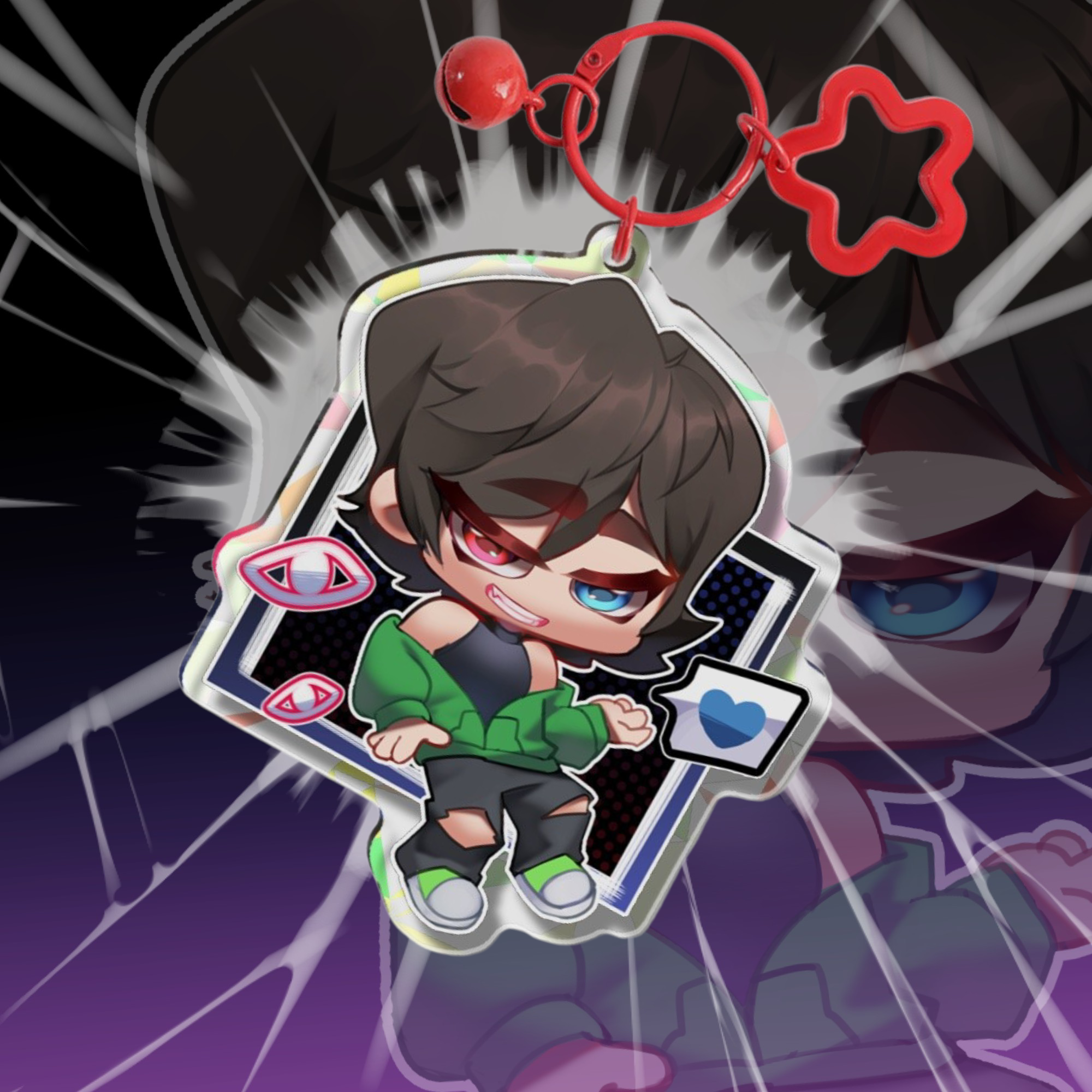 CHARLES- a double sided mirror- ADSM- Broken Glass Acrylic Keychains