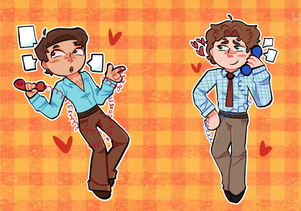 Falsettos Keychain and Stikcer set