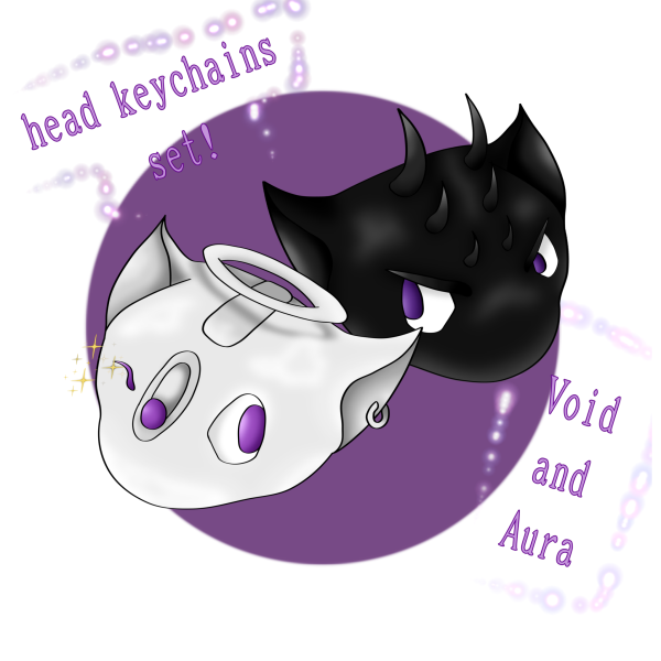 Void and Aura head keychains set