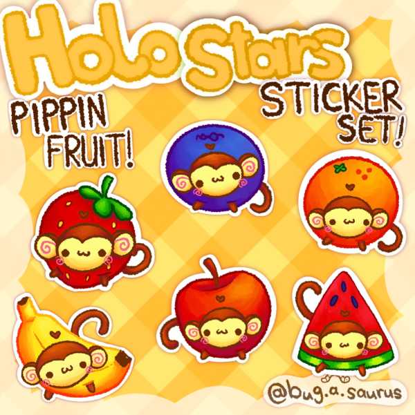 Holo Stars Pippin Fruit Sticker Set!