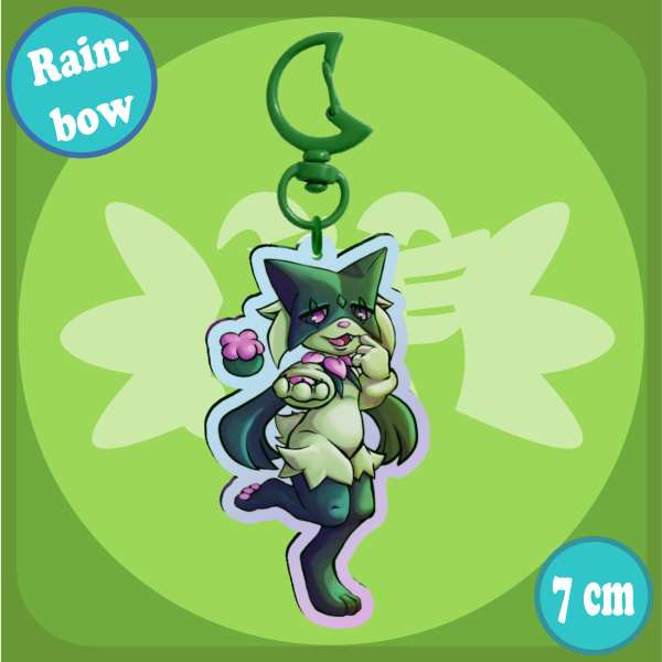 Meowscarada - Llavero / Keychain (Rainbow)