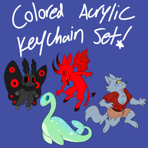 Cryptid Cuties - Colored Acrylic Keychain Set