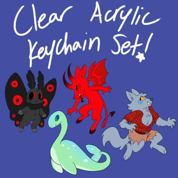 Cryptid Cuties - Clear Acrylic Keychain Set