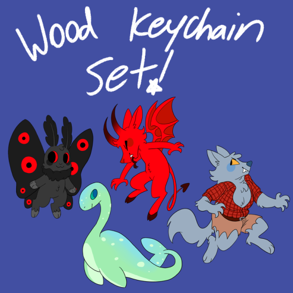 Cryptid Cuties - Wood Keychain Set