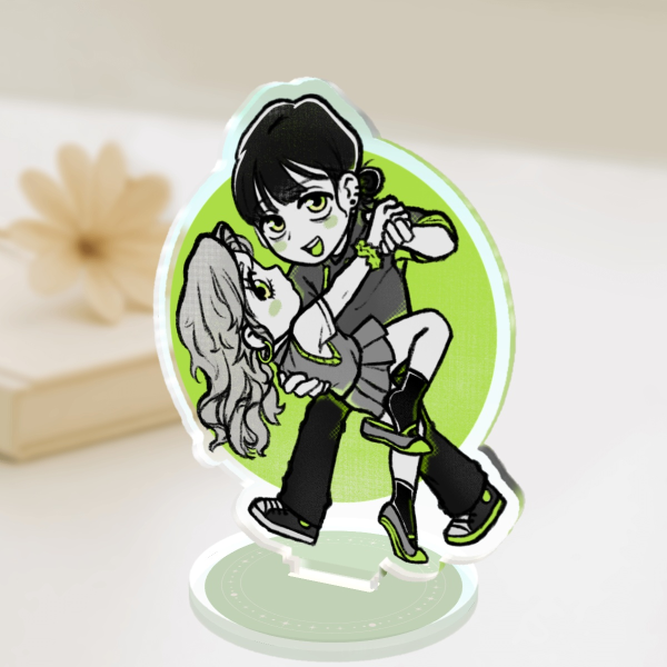 The Guy She Was Interested In | Mitsuki & Aya Acrylic Standee | Green Aesthetic Figure