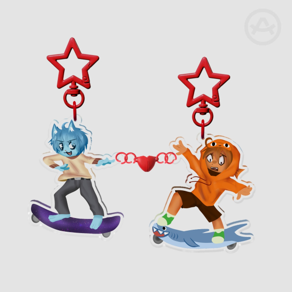 Gumball and Darwin Magnet Keychains